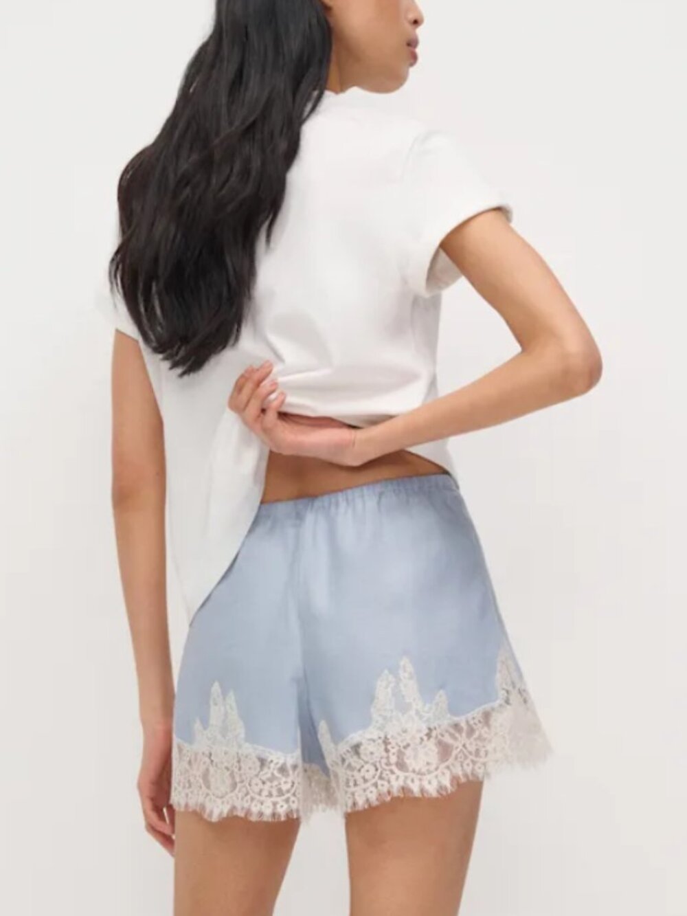 Reformation Fern Linen Short - Cloud Blue Lace French Causal - Picture 2 of 9